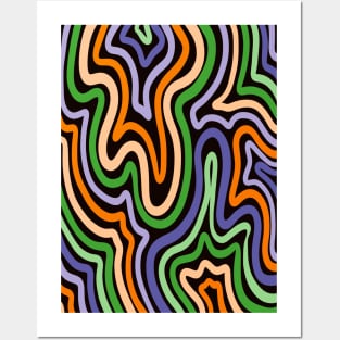 Trick or Treat Halloween Wavy Liquid Lines Posters and Art